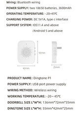 Transparent Rain Cover + Doorbell Combination HD Wireless Video Doorbell with Long-Lasting Battery