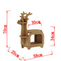 Yellow Oak Grain Trumpet Creative Reindeer-Shaped Solid Wood Bookshelf for Kids
