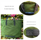 Black Durable Green Garden Leaf Collection Bag - Front View