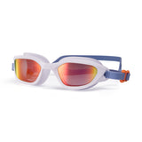 Red Gold Plated White Grey Premium Full-View Anti-Fog Adult Swim Goggles with Wide-Frame Design