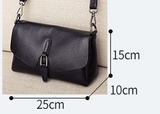 Genuine Leather Women's Crossbody Bag with Soft Cowhide Finish - Top-Down View