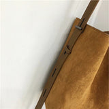 leopard Print Vintage Leopard Suede Bucket Bag for Women with Crossbody Strap - Front View