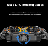 Black 2-in-1 Smartwatch with Earbuds and 2.01-Inch HD Screen for Sports - Front View