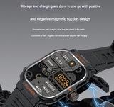 Black 2-in-1 Smartwatch with Earbuds and 2.01-Inch HD Screen for Sports - Side View