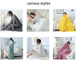 110cm x 150cm Grey Knitted Sofa Blanket for Autumn and Winter Naps