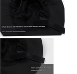 Black Autumn-Winter Waterproof Sun Hat with Fleece Lining and Wide Brim