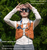 Orange Hydration Backpack for Trail Running, Marathon, and Cycling - Side View