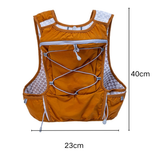 Orange Hydration Backpack for Trail Running, Marathon, and Cycling - Top-Down View
