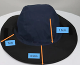 Dark Green Autumn-Winter Waterproof Sun Hat with Fleece Lining and Wide Brim - Front View
