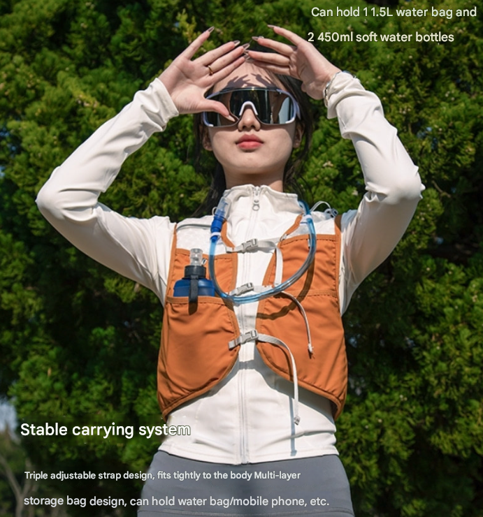 Grey Hydration Backpack for Trail Running, Marathon, and Cycling