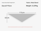 Coffee Versatile Fringed Faux Wool Triangle Shawl - Warm Knitted Scarf - Side View