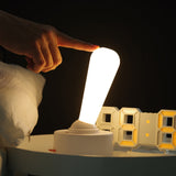 White Vintage Toggle Rechargeable Night Light - Minimalist Bedside Ambiance - Front View