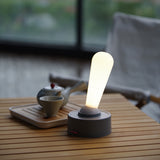 Grey Vintage Toggle Rechargeable Night Light - Minimalist Bedside Ambiance - Front View