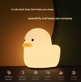 Ducky Silicone Tap-Tap LED Night Light - Rechargeable Sleep Companion - Front View