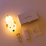 Dopey Dog Children's Silicone Night Light with Tap Control - Front View