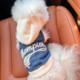 S-Approximately 5kg Champion Cowboy Jersey Denim Vest Jacket for Dogs and Cats - Spring, Summer, and Autumn Wear