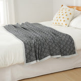Dark Grey Knitted Sofa Blanket with Plush Side, 130 x 170 cm, 720g, Ideal for Napping and Office Use - Side View