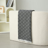 Dark Grey Knitted Sofa Blanket with Plush Side, 130 x 170 cm, 720g, Ideal for Napping and Office Use - Top-Down View