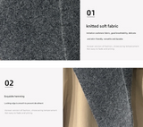 2-Piece Light Grey Elegant Wool Blend Triangle Scarf - Luxurious Knit Shawl for Women (39 x 110cm) - Front View