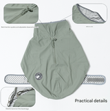 60# Green Waterproof Reflective Dog Raincoat for Small to Large Dogs