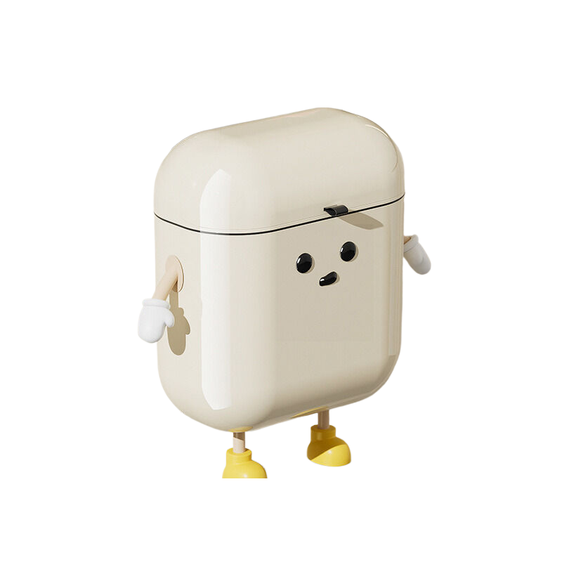 Cream white wall hanging trash can U fun style large size 26cm * 20cm (with handle) * 29.5cm