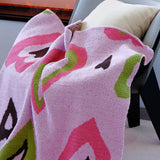 Pink Luxurious Chunky Knit Throw Blanket - Cozy & Thick Sofa Accent - 136 x 130cm (920g) - Front View