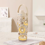 Light Cream Coffee-Lazy Kitten 30oz Ceramic-Lined Insulated Tumbler with Handle, 735ml Stainless Steel Travel Mug