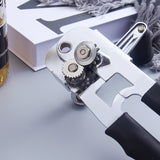 Heavy-Duty Manual Can Opener with Ergonomic Grip - Stainless Steel Cutter & Bottle Opener - Front View