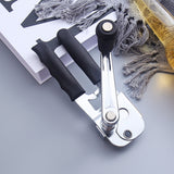 Heavy-Duty Manual Can Opener with Ergonomic Grip - Stainless Steel Cutter & Bottle Opener - Side View