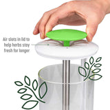 White Premium Herb Savor & Freshness Keeper - Extends Life of Herbs, Cilantro, Parsley & More - Side View