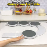 White 6 discs TheLazy Susan Revolution - Portable 22cm Rotating Food Tray for Easy Sharing - Front View