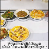White 6 discs TheLazy Susan Revolution - Portable 22cm Rotating Food Tray for Easy Sharing - Side View