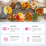 White 6 discs TheLazy Susan Revolution - Portable 22cm Rotating Food Tray for Easy Sharing - Top-Down View
