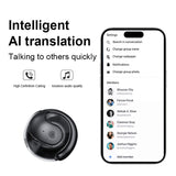 Yellow T2 AI Smart Translation Earbuds - Open-Ear OWS Bluetooth 5.4 Headphones with Simultaneous Interpretation & IPX4 Waterproof - Front View