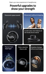 Yellow T2 AI Smart Translation Earbuds - Open-Ear OWS Bluetooth 5.4 Headphones with Simultaneous Interpretation & IPX4 Waterproof