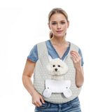 Grey Cozy Quilted Pet Carrier Backpack - Front Pack Sling for Cats & Small Dogs - Travel & Outdoor