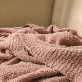 Yellow Solid Color Plush Knitted Blanket for Sofa and Office, 152 x 203 cm, 1150g - Front View