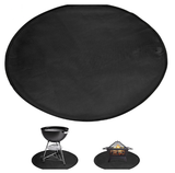 24-Inch Black Fireproof Mat for Fire Pit and BBQ - Silicone Coated - Front View
