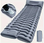 Grey 190cm Ultra-Light Foot Pump Inflatable Camping Sleeping Pad
