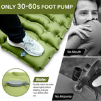 Grey 190cm Ultra-Light Foot Pump Inflatable Camping Sleeping Pad