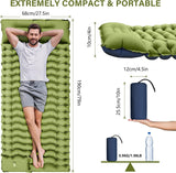 Grey 190cm Ultra-Light Foot Pump Inflatable Camping Sleeping Pad