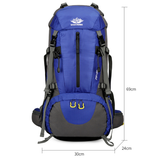 Navy Blue Nylon Hiking Backpack - Multifunctional Outdoor Sports Bag - Side View