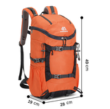Navy Blue 20L Women's Orange Mountaineering Backpack - Water-Resistant - Front View