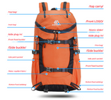 Navy Blue 20L Women's Orange Mountaineering Backpack - Water-Resistant - Side View