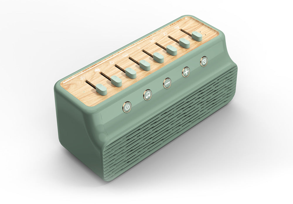 Retro White Noise Sound Machine & Bluetooth Speaker - 8 Nature Sounds, Smart Timer(Green)