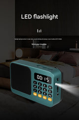 Portable Digital Music Player & FM Radio,4 Playback Modes, LED Flashlight(White) - 45-Degree Angle