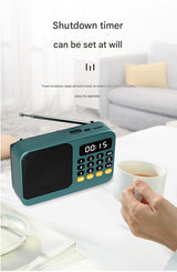 Portable Digital Music Player & FM Radio,4 Playback Modes, LED Flashlight(White) - Rear View