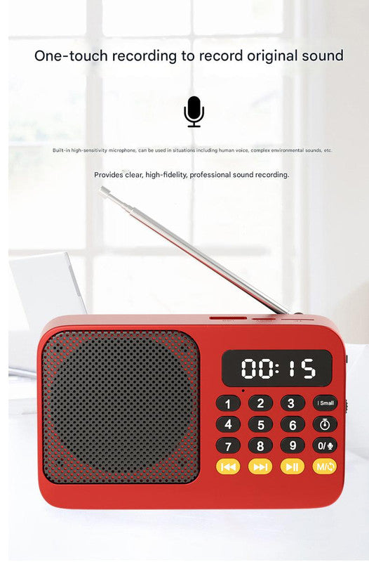 Portable Digital Music Player & FM Radio,4 Playback Modes, LED Flashlight(White)