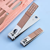 30-Piece Professional Manicure & Pedicure Set,Stainless Steel Grooming Kit(purple) - Side View