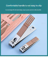 30-Piece Professional Manicure & Pedicure Set,Stainless Steel Grooming Kit(purple) - Rear View